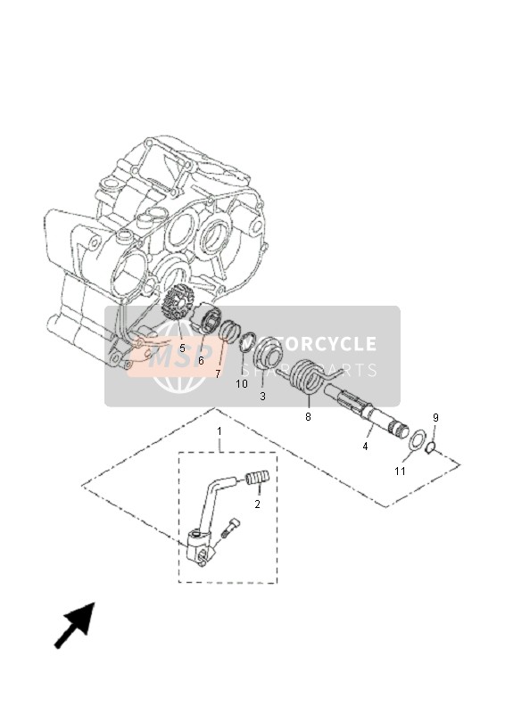 13CE56250000, Feder, Kickstarterkurbel, Yamaha, 0